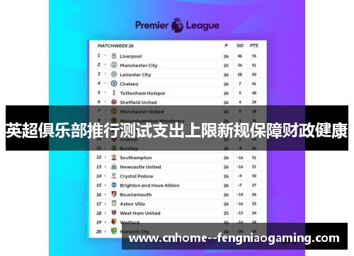 英超俱乐部推行测试支出上限新规保障财政健康